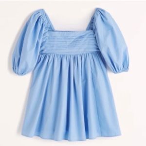 Abercrombie & Fitch Emerson Fischer puff sleeve mini dress in light blue